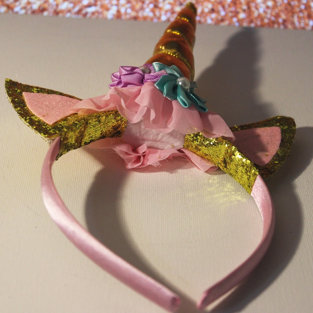 Sparkly Unicorn Headband cosplay | Gold and Pink
